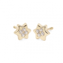 Pendientes Eles niña estrella 5x5.7 mm 6 puntas circonitas Oro amarillo 18K Pendientes-Eles-niña-estrella-circonitas-Oro-amarillo-18K