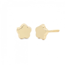 Pendientes-Eles-bebé-margarita-lisa-Oro-amarillo-18k