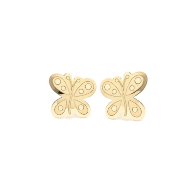 Pendientes- Eles- bebe- mariposa- Oro- amarillo-18K