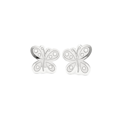 Pendientes- Eles- bebe- mariposa- Oro- blanco-18K
