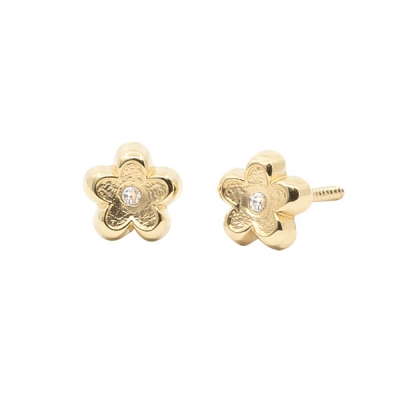 Pendientes- Eles- bebe-margarita- circonita- Oro- amarillo- 18K