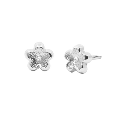 Pendientes- Eles- bebe-margarita- circonita- Oro- blanco- 18K