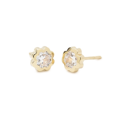 Pendientes-Eles-bebe-cuatrebol-circonita-Oro-amarillo-9 kilates