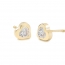 Pendientes-Eles-niña-corazón 4mm-circonita-Oro amarillo-18K