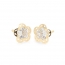 Pendientes Eles niña Margarita doble 5 pétalos 6mm circonita Oro amarillo 18K