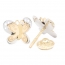 Pendientes- Eles- niña- mariposa-lisa-bicolor- Oro-18K