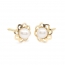 Pendientes-Eles-niña-perla- 6 mm-estrella- Oro- amarillo-18K